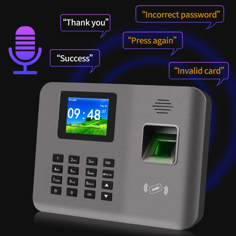 Realand AL321D Fingerprint Time Attendance with 2.4 inch Color Screen & ID Card Function & Battery - Attendance System by Realand | Online Shopping UK | buy2fix