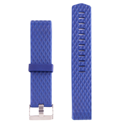 For Fitbit Charger 2 Bracelet Watch Diamond Texture TPU Watch Band, Full Length: 23cm(Blue) - Watch Bands by buy2fix | Online Shopping UK | buy2fix