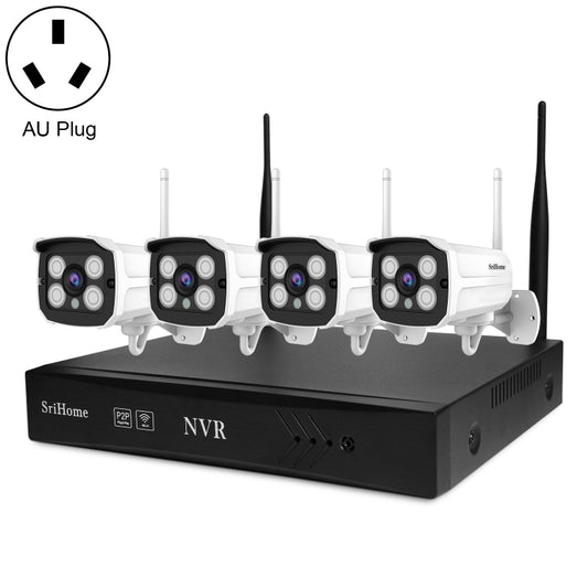 SriHome NVS001 1080P 4-Channel NVR Kit Wireless Security Camera System, Support Humanoid Detection / Motion Detection / Two Way Audio / Night Vision, AU Plug - Security by SriHome | Online Shopping UK | buy2fix