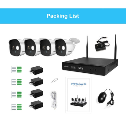 SriHome NVS002 1080P 6-Channel NVR Kit Wireless Security Camera System, Support Humanoid Detection / Motion Detection / Night Vision, AU Plug - Security by SriHome | Online Shopping UK | buy2fix