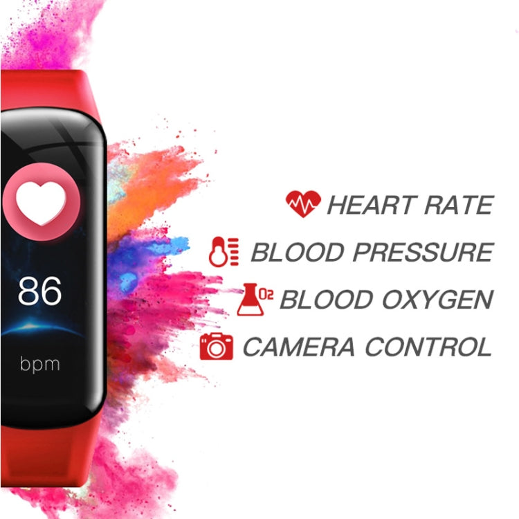 C1S 0.96 inches IPS Color Screen Smart Bracelet IP67 Waterproof, Support Call Reminder /Heart Rate Monitoring /Blood Pressure Monitoring /Sleep Monitoring /Sedentary Reminder / Remote Control (Red) - Smart Wear by buy2fix | Online Shopping UK | buy2fix