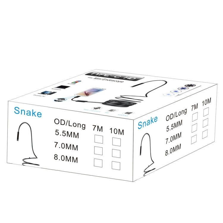 AN97 USB-C / Type-C Endoscope Waterproof IP67 Tube Inspection Camera with 8 LED & USB Adapter, Length: 5m, Lens Diameter: 7mm -  by buy2fix | Online Shopping UK | buy2fix