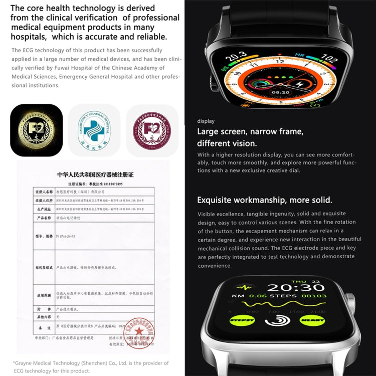 HAMTOD GT22 1.85 inch TFT Screen Health Smart Watch, Support Bluetooth Call / Plateau Blood Oxygen / Skin Health / Body Temperature / Arrhythmia / TI Heart Rate Monitoring (Black) - Smart Watches by HAMTOD | Online Shopping UK | buy2fix