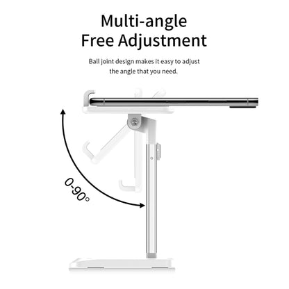 ROCK RPH0944 Adjustable Lifting 90 Degree Rotation ABS Stand Desktop Phone Tablet Holder(White) - Desktop Holder by ROCK | Online Shopping UK | buy2fix