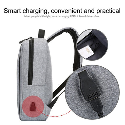 POFOKO Large-capacity Waterproof Oxford Cloth Business Casual Backpack with External USB Charging Design for 15.6 inch Laptops (Grey) - Other by POFOKO | Online Shopping UK | buy2fix