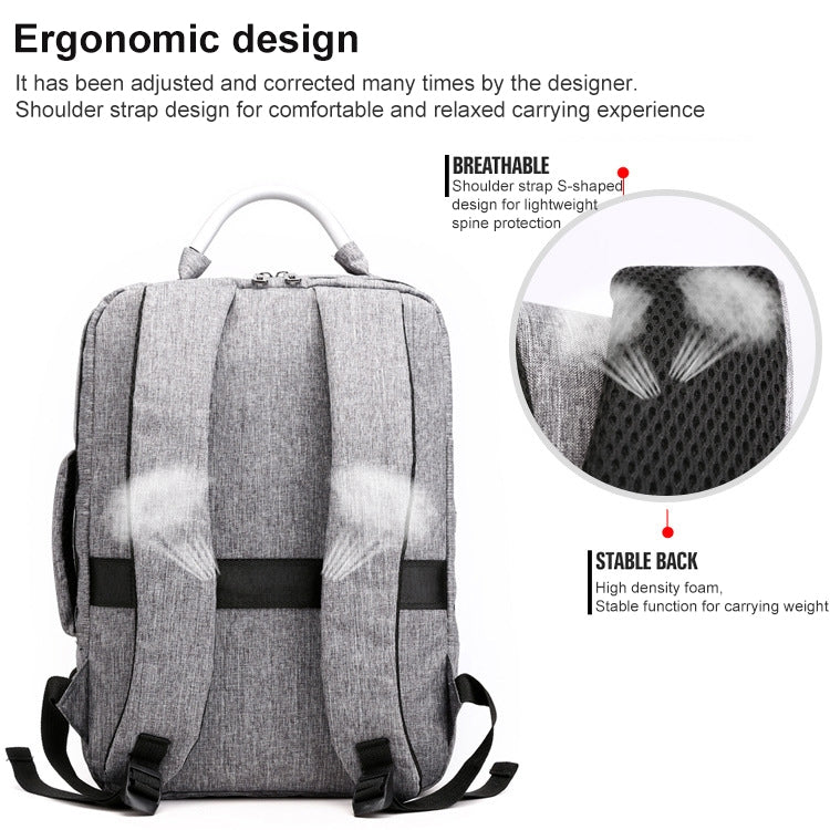 cxs-620 Multifunctional Oxford Laptop Bag Backpack (Light Grey) - Backpack by buy2fix | Online Shopping UK | buy2fix