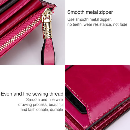 8239 Antimagnetic RFID Multi-function Leather Lady Wallet Large-capacity Purse with Detachable Card Holder (Rose Purple) - Antimagnetic RFID Package by buy2fix | Online Shopping UK | buy2fix