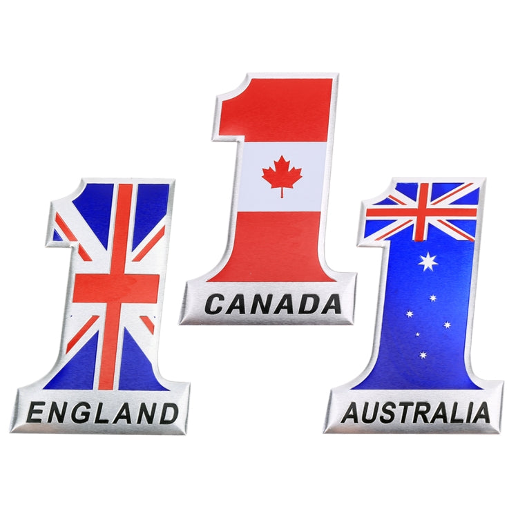 Universal Car UK Flag Number 1 Shape Metal Decorative Sticker - 3D Metal Sticker by buy2fix | Online Shopping UK | buy2fix