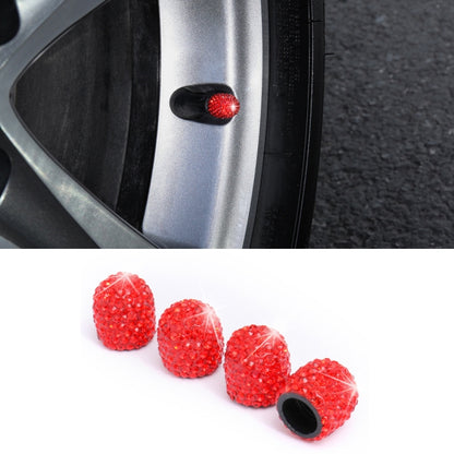 Car Crystal Tire Valve Cap Gas Cap Mouthpiece Cover (Red) - In Car by buy2fix | Online Shopping UK | buy2fix