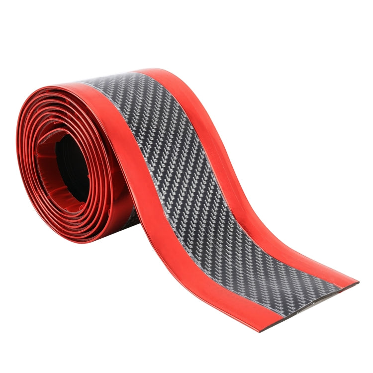 Universal Electroplate Carbon Fibre Car Door Threshold Decoration Strip Decorative Sticker, Size : 3CM x 2M (Red) - Decorative Strip by buy2fix | Online Shopping UK | buy2fix