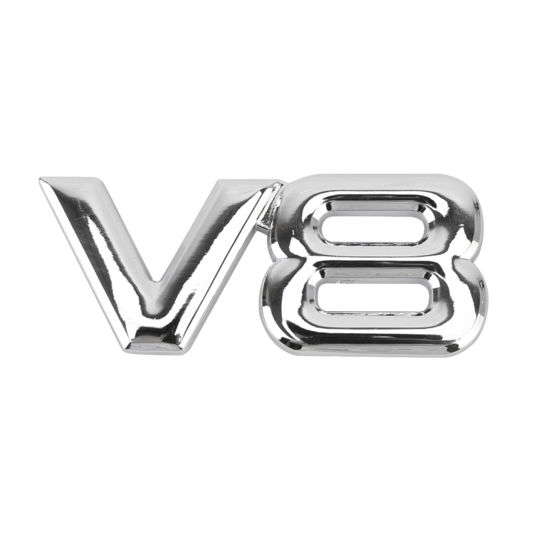 V8 Connect Shape Car Metal Body Decorative Sticker, Size : S (Silver) - Decorative Sticker by buy2fix | Online Shopping UK | buy2fix