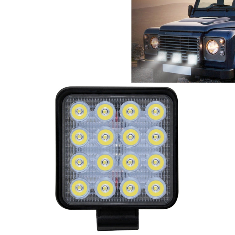 12W White Light Square-Shaped Waterproof Car Boat Marine Work Lights Spotlight LED Bulbs, DC 9-30V - Work Lights by buy2fix | Online Shopping UK | buy2fix