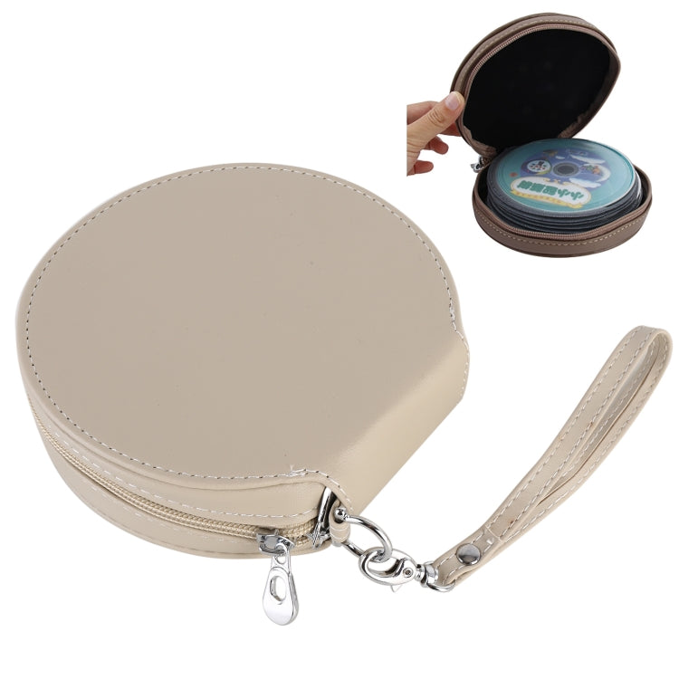 20 CD Disc Storage Case Leather Bag Heavy Duty CD/ DVD Wallet for Car, Home, Office and Travel (Beige) - Stowing Tidying by buy2fix | Online Shopping UK | buy2fix