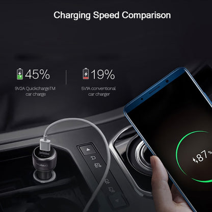 Original Huawei CP31 18W Max Dual USB Port Fast Charging Car Charger (Grey) - In Car by Huawei | Online Shopping UK | buy2fix