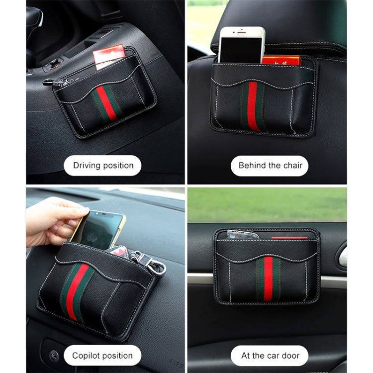 Paste Car Storage Bag Car Seat Quilting Storage Bag Instrument Panel Hanging Bag (Stripe) - Stowing Tidying by buy2fix | Online Shopping UK | buy2fix