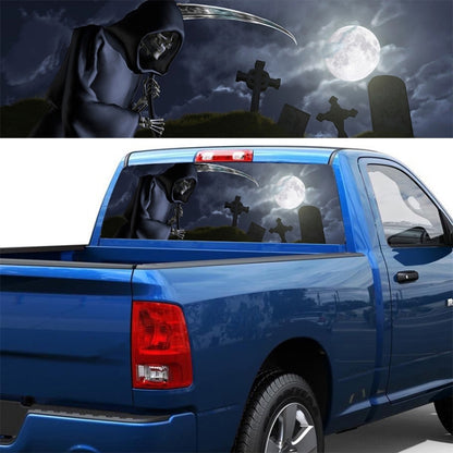 Death Cemetery Pattern Horror Series Car Rear Window Decorative Sticker, Size: 165 x 56cm - Decorative Sticker by buy2fix | Online Shopping UK | buy2fix