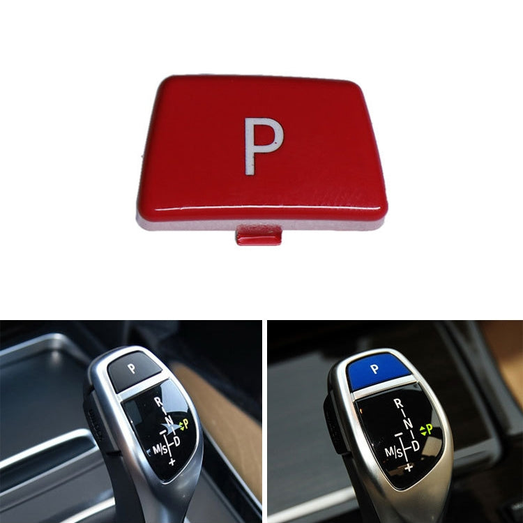 Car Gear Lever Auto Parking Button Letter P Cap for BMW 5 Series 2002-2010, Left Driving(Red) - In Car by buy2fix | Online Shopping UK | buy2fix