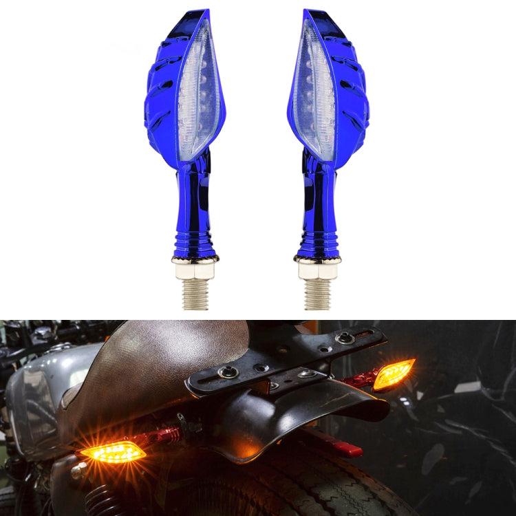 2pcs KC022 Motorcycle 12LEDs Turn Signal Light (Blue) - In Car by buy2fix | Online Shopping UK | buy2fix