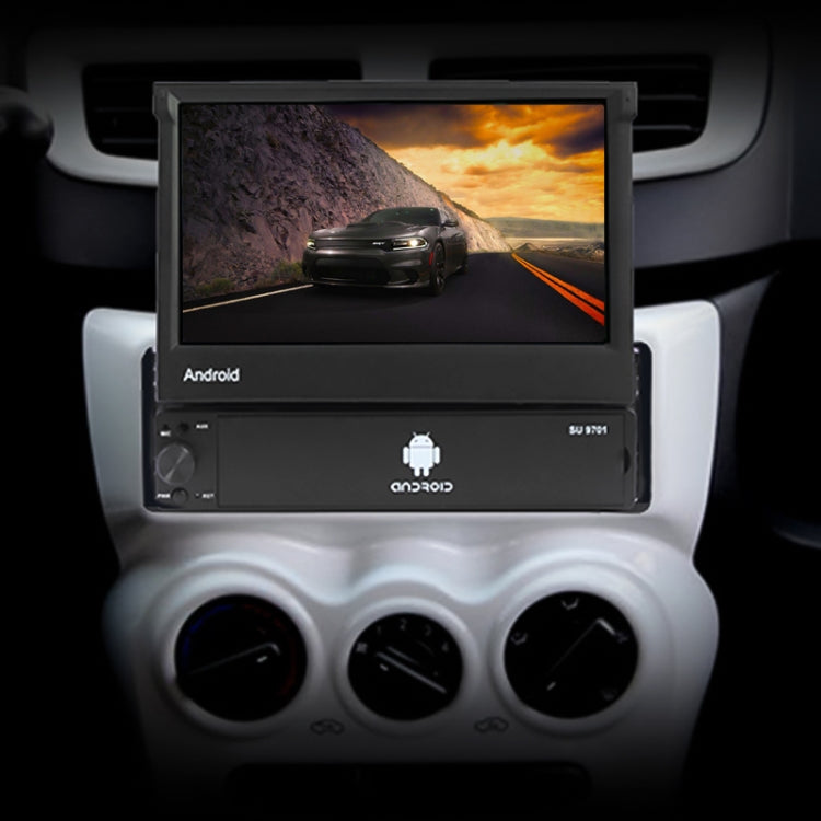 SU 9701 2GB+16GB 7 inch HD Manual Telescoping Car Android Radio Receiver MP5 Player, Support FM & Bluetooth & TF Card & GPS & Phone Link & WiFi - In Car by buy2fix | Online Shopping UK | buy2fix