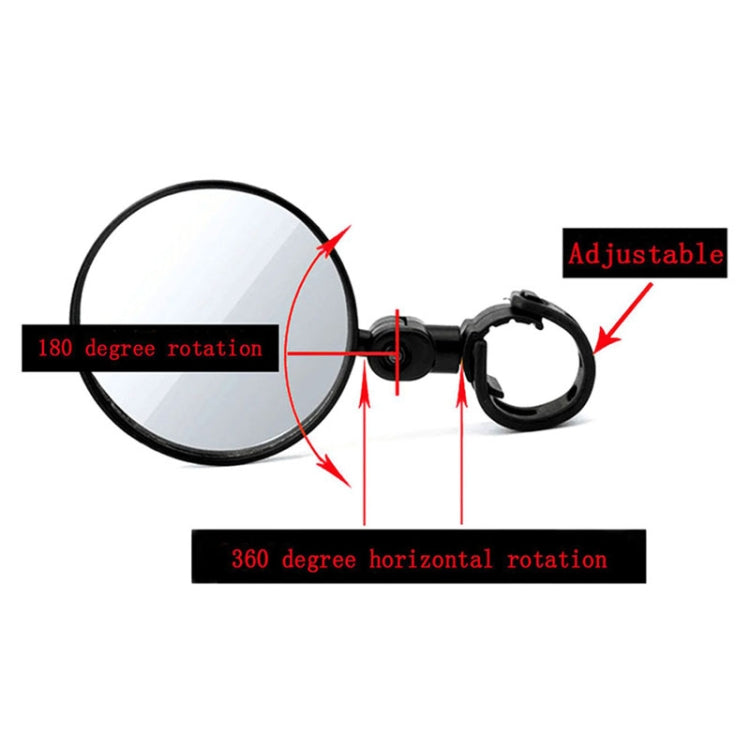 Universal 360 Rotate Adjustable Bicycle Rearview Handlebar Wide-angle Convex Mirror Cycling Rear View Mirror - View Mirrors by buy2fix | Online Shopping UK | buy2fix