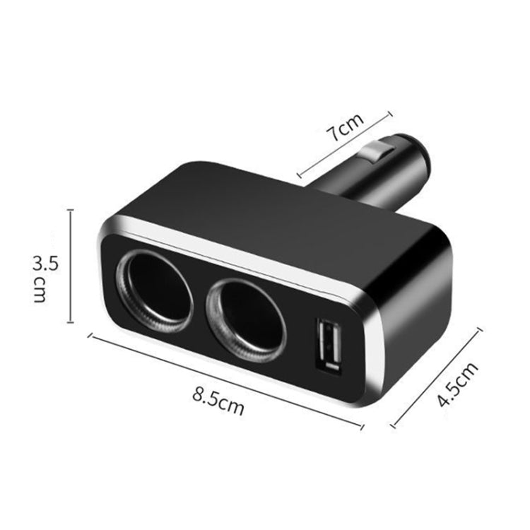SHUNWEI SD-1909 80W 0.8A Car 2 in 1 USB Charger 90 Degree Free Rotation Cigarette Lighter (Black) -  by SHUNWEI | Online Shopping UK | buy2fix