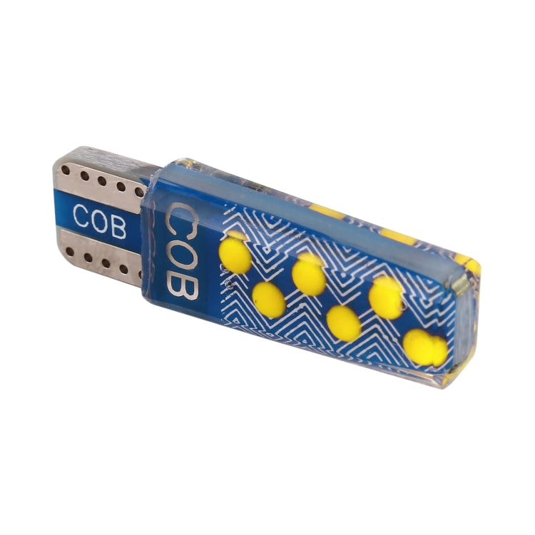 10 PCS T10 DC12V / 1.2W Car Clearance Light 12LEDs COB Lamp Beads (Yellow Light) - In Car by buy2fix | Online Shopping UK | buy2fix