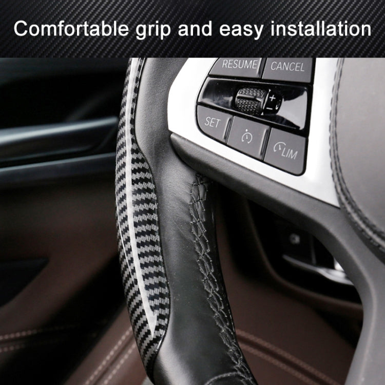 Car Universal Carbon Fiber Steering Wheel Cover (Black) - In Car by buy2fix | Online Shopping UK | buy2fix