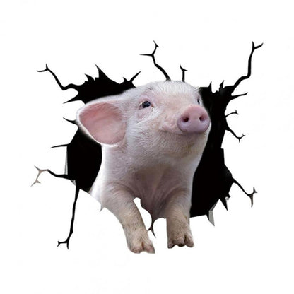 6 in 1 Creative Broken 3D Pig Car Stickers - In Car by buy2fix | Online Shopping UK | buy2fix