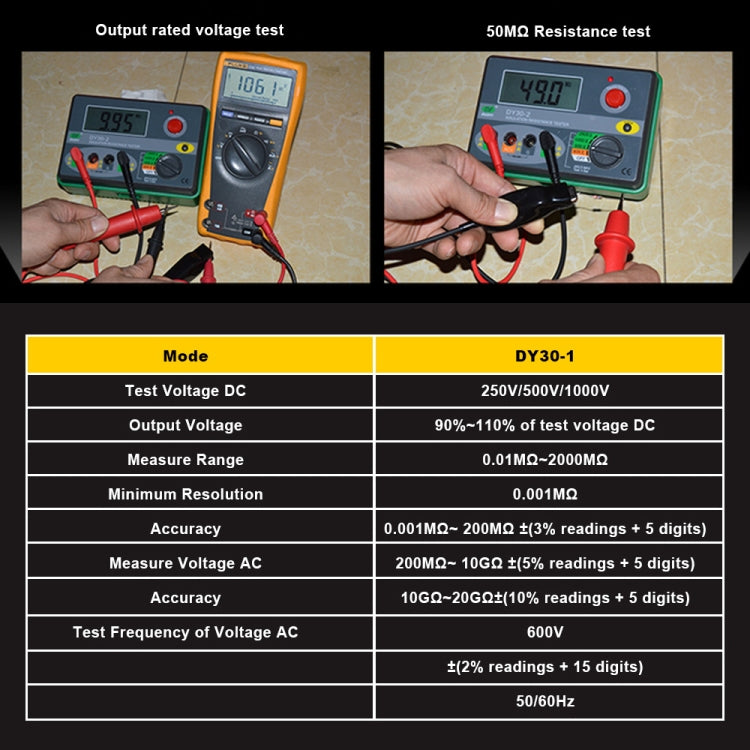 DUOYI DY30-1 Car Digital Insulation Resistance Tester Meter - Electronic Test by DUOYI | Online Shopping UK | buy2fix