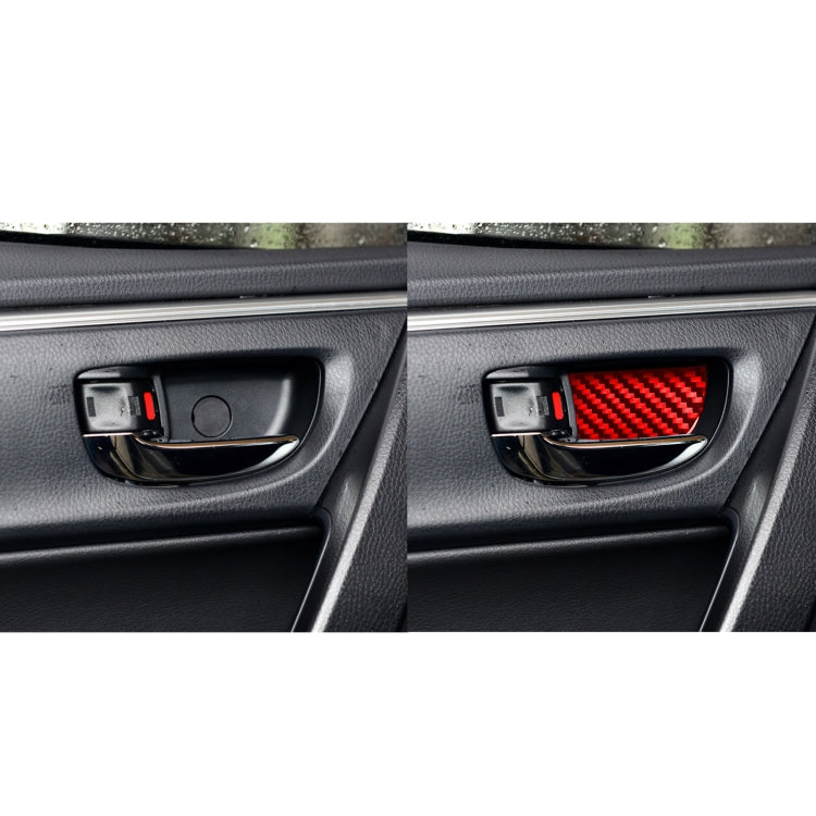 4 PCS / Set Carbon Fiber Car Inner Door Bowl Decorative Sticker for Toyota Corolla 2014-2018,Left and Right Drive Universal (Red) - In Car by buy2fix | Online Shopping UK | buy2fix