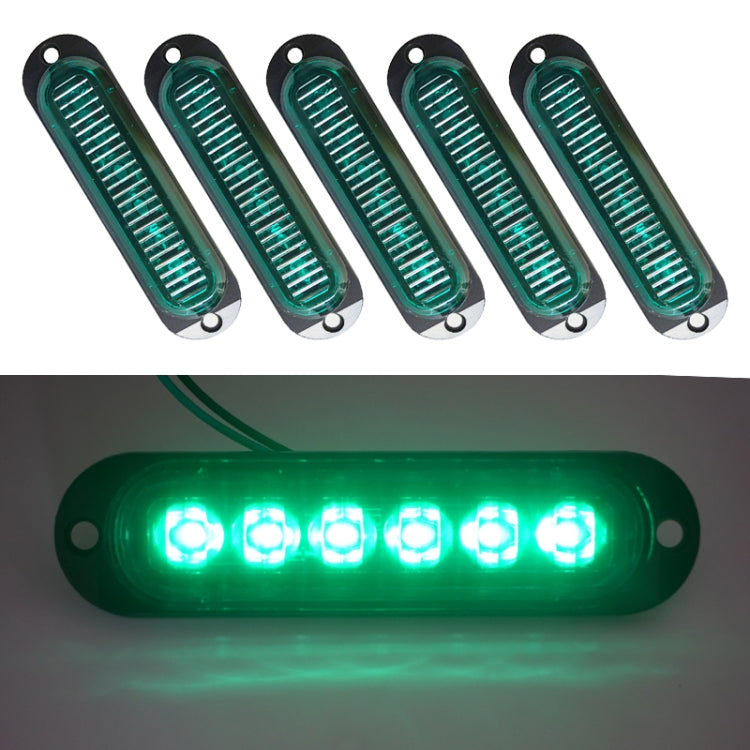 5 PCS MK-093 Car / Truck 6LEDs Side Marker Indicator Lights Bulb Lamp (Green Light) - In Car by buy2fix | Online Shopping UK | buy2fix