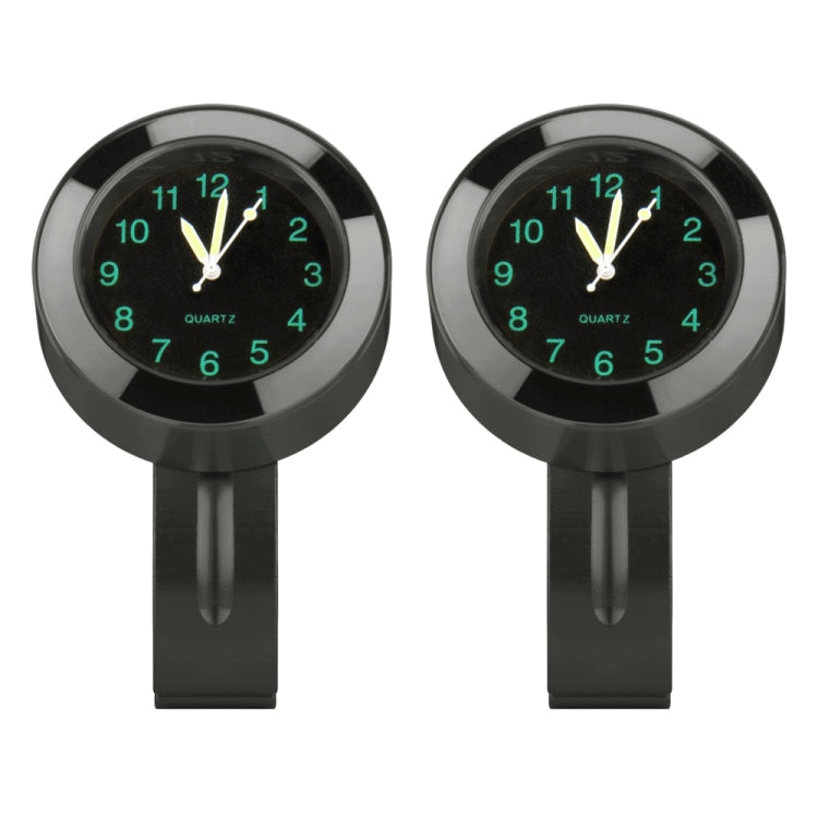 2 PCS Motorcycle 22-25mm Handlebar Clock Quartz Watch with Lock (Black) - In Car by buy2fix | Online Shopping UK | buy2fix