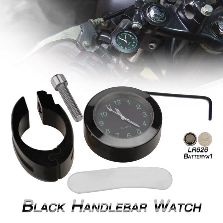 2 PCS Motorcycle 22-25mm Handlebar Clock Quartz Watch with Lock (Black) - In Car by buy2fix | Online Shopping UK | buy2fix
