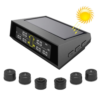 Car Solar Wireless Tire Pressure Monitoring System TPMS 6 External Sensors for 6-wheel Truck Bus - In Car by buy2fix | Online Shopping UK | buy2fix