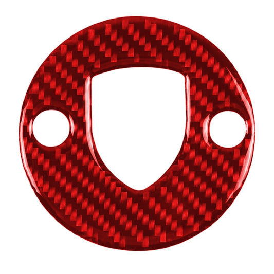 Car Carbon Fiber Steering Wheel Decorative Sticker for Porsche Macan 2014-2021, Left and Right Drive Universal (Red) - In Car by buy2fix | Online Shopping UK | buy2fix