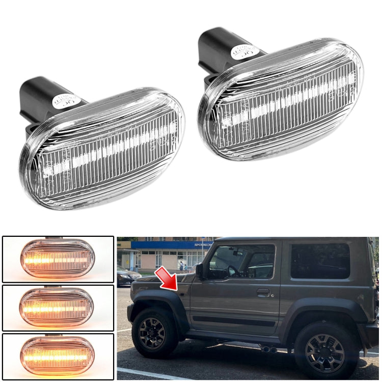 2pcs For Suzuki Jimny JB64W 2018/07- Car Dynamic LED Fender Side Light (Transparent) - In Car by buy2fix | Online Shopping UK | buy2fix