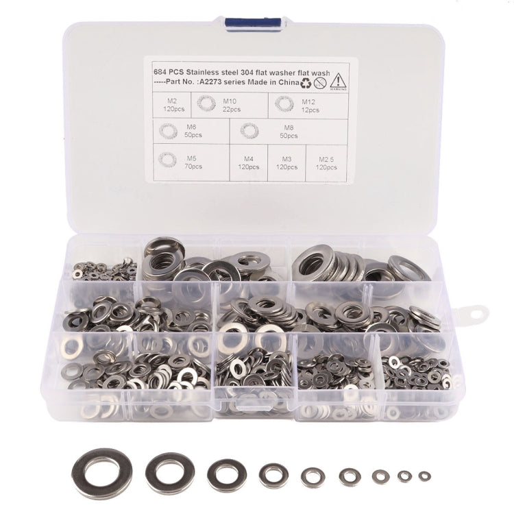 684 PCS Stainless Steel Spring Lock Washer Assorted Kit for Car / Boat / Home Appliance - In Car by buy2fix | Online Shopping UK | buy2fix
