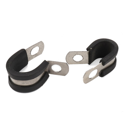 10 PCS Car Rubber Cushion Pipe Clamps Stainless Steel Clamps, Size: 5/16 inch (8mm) - In Car by buy2fix | Online Shopping UK | buy2fix
