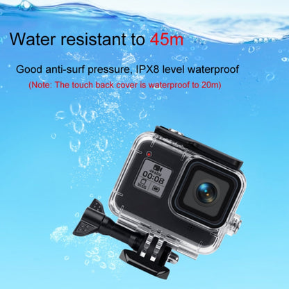 45m Waterproof Case + Touch Back Cover + Color Lens Filter for GoPro HERO8 Black (Red) - DJI & GoPro Accessories by buy2fix | Online Shopping UK | buy2fix