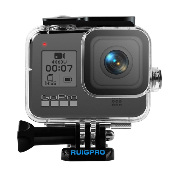 RUIGPRO for GoPro HERO8 Black 45m Waterproof Housing Protective Case with Buckle Basic Mount & Screw(Transparent) - Waterproof Cases by RUIGPRO | Online Shopping UK | buy2fix