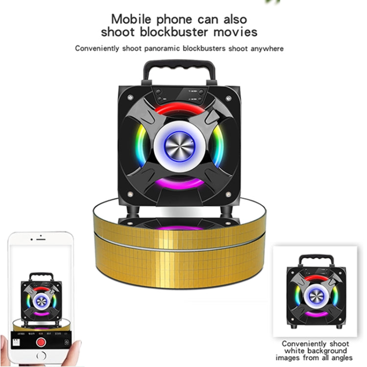 12cm 360 Degree Rotating Turntable Mirror Electric Display Stand Video Shooting Props Turntable, Load: 3kg (Gold) - Camera Accessories by buy2fix | Online Shopping UK | buy2fix