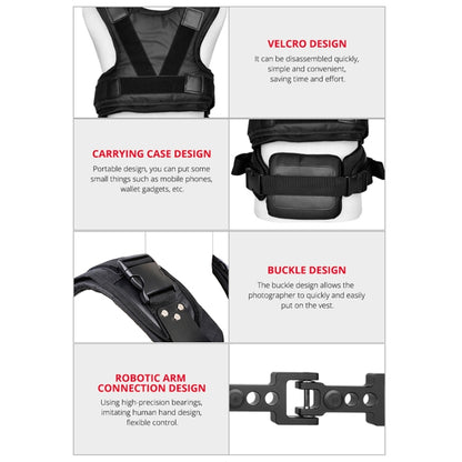 YELANGU B200-C1 Dual Shock-absorbing Arm Stabilizer Vest Camera Support System for DSLR & DV Digital Video Cameras (Black) - Camera Accessories by YELANGU | Online Shopping UK | buy2fix