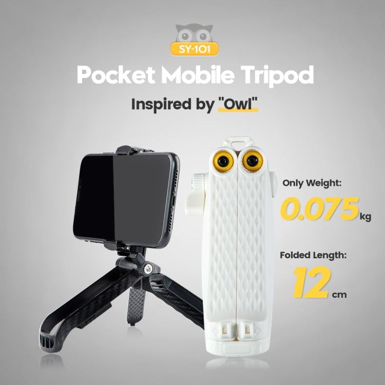 Fotopro SY-101 Pocket Mini Tripod Mount with Phone Clamp for Smartphones (White) - Tripods by Fotopro | Online Shopping UK | buy2fix