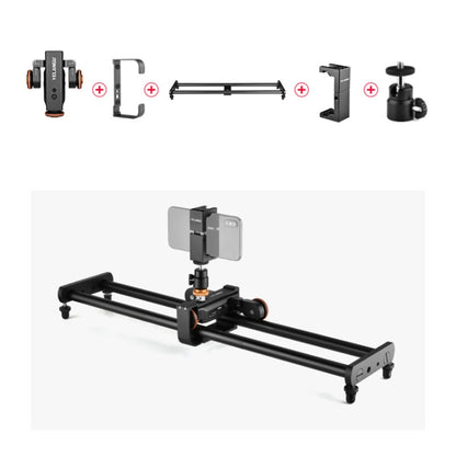 YELANGU L60E 60cm Slide Rail Track + L4 3-Wheel Video Dolly with Phone Clamp & Ballhead - Camera Accessories by YELANGU | Online Shopping UK | buy2fix