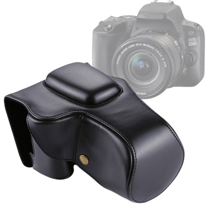 Full Body Camera PU Leather Case Bag for Canon EOS 200D  (18-55mm Lens)(Black) - Camera Accessories by buy2fix | Online Shopping UK | buy2fix