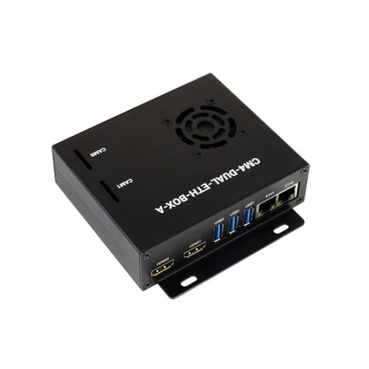 Waveshare Dual Gigabit Ethernet Mini-Computer with Metal Case & Cooling Fan for Raspberry Pi CM4(US Plug) - Mini PC Accessories by WAVESHARE | Online Shopping UK | buy2fix