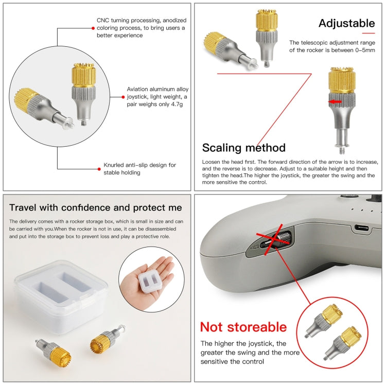 RCSTQ Two-color Retractable Thumb Rocker Joystick for DJI FPV Combo Drone Remote Control - DJI & GoPro Accessories by STARTRC | Online Shopping UK | buy2fix