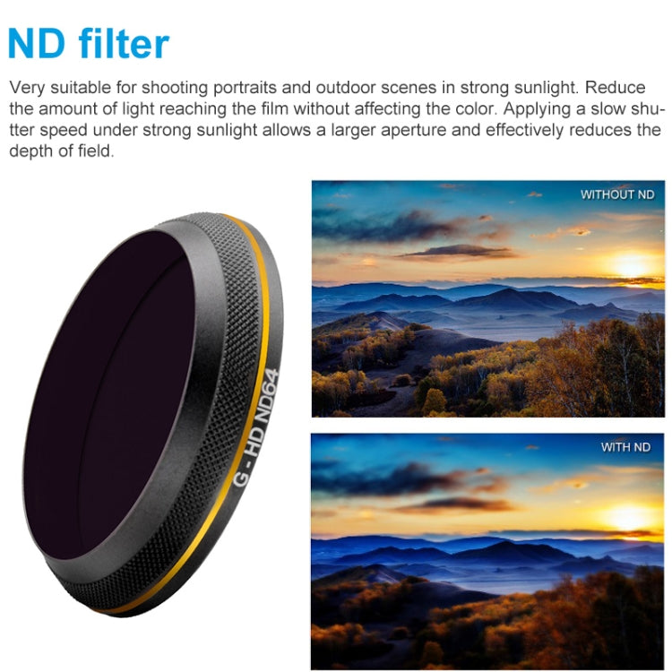 PGYTECH X4S-HD ND64 Gold-edge Lens Filter for DJI Inspire 2 / X4S Gimbal Camera Drone Accessories -  by PGYTECH | Online Shopping UK | buy2fix