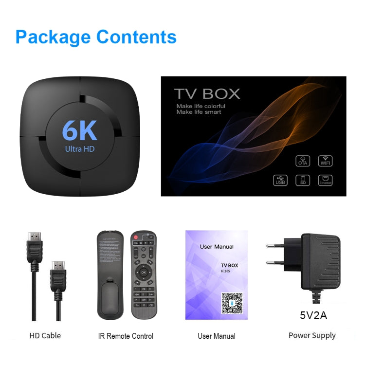 6K UHD Smart TV Box, Android 10.0, Allwinner H616 Quad Core, 4GB+32GB,US Plug - Consumer Electronics by buy2fix | Online Shopping UK | buy2fix