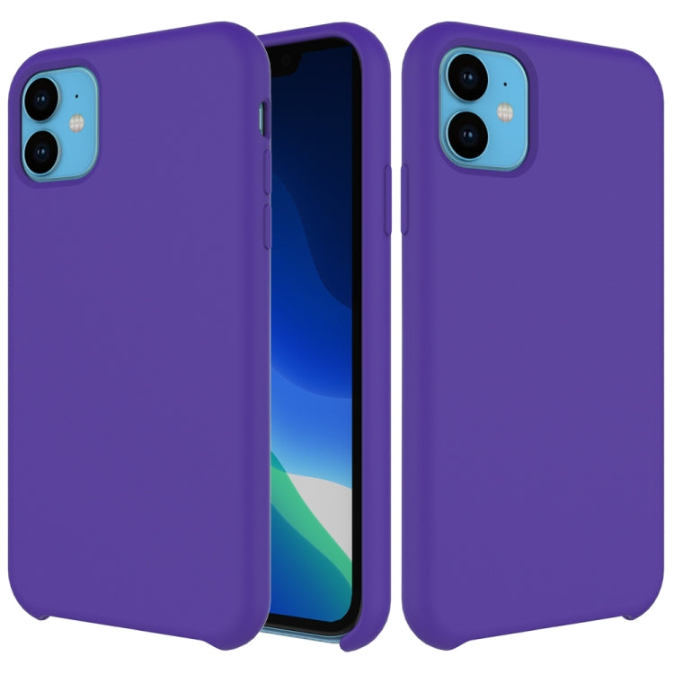 For iPhone 11 Solid Color Liquid Silicone Shockproof Case (Purple) - iPhone 11 Cases by buy2fix | Online Shopping UK | buy2fix